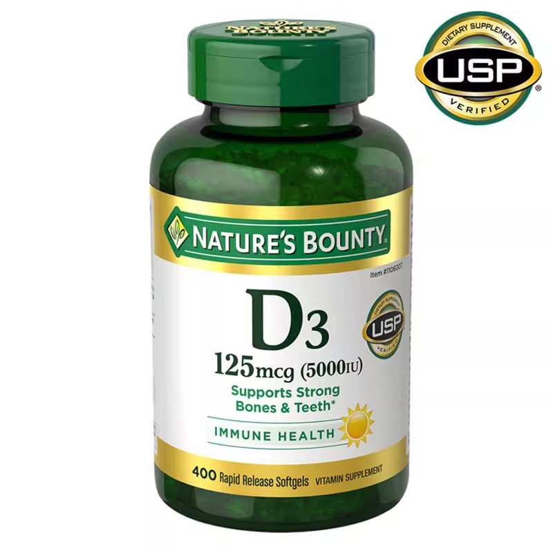 Nature’s Bounty Vitamin D3-5000IU 400 Count for Bone Health