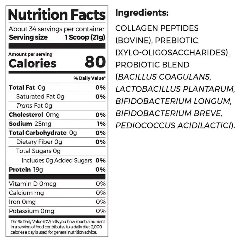 Orgain Probiotic Collagen Peptide Powder Comprehensive Nutrition Meal Replacement Vegan Fitness Sugar-Free 726