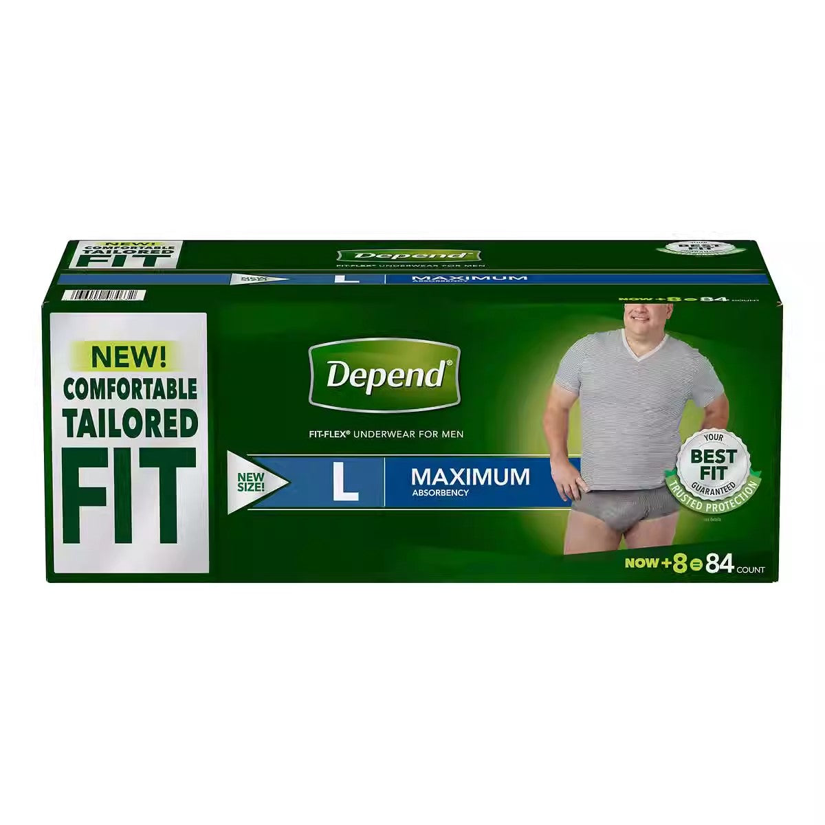 Depend Men's Youth Adult Incontinence Underwear Leakage L Size 84 Pads